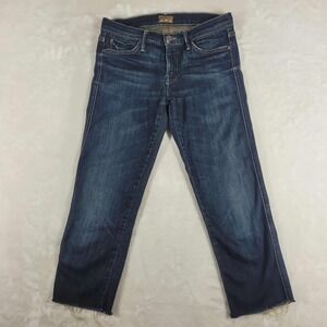 MOTHER The Rascal Cuff Jeans Women's Size 27x23 Blue Denim Dark Wash‎ Comfort